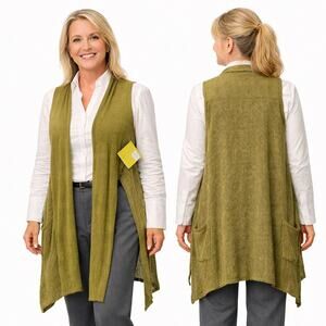 NWT Curio Mixed Yarn Open Front Sweater Vest – Size M